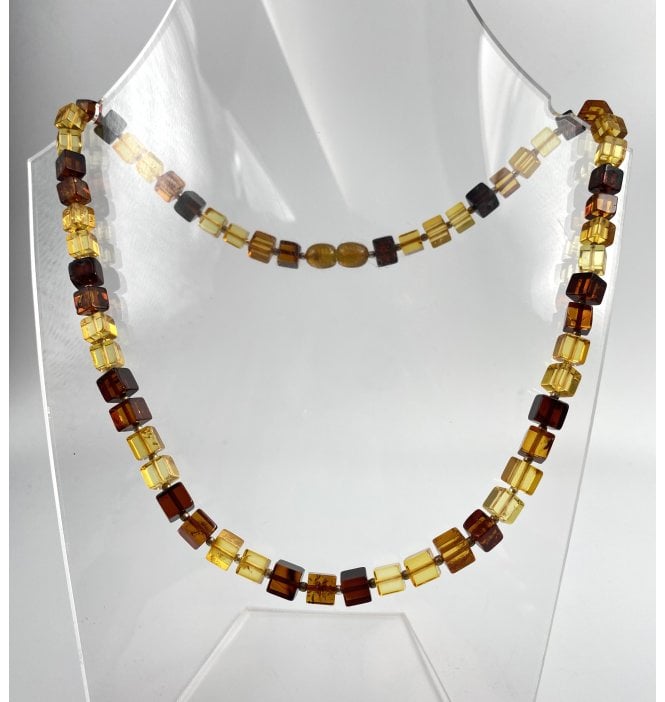 18 Inch Cubed Baltic Amber Necklace