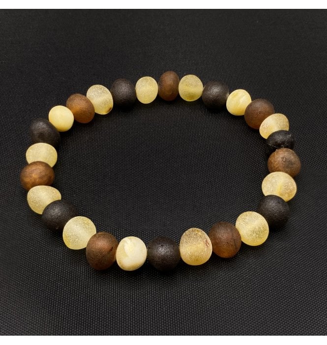 Baltic Amber Elasticated Beaded Bracelet (SKU Amber-180)