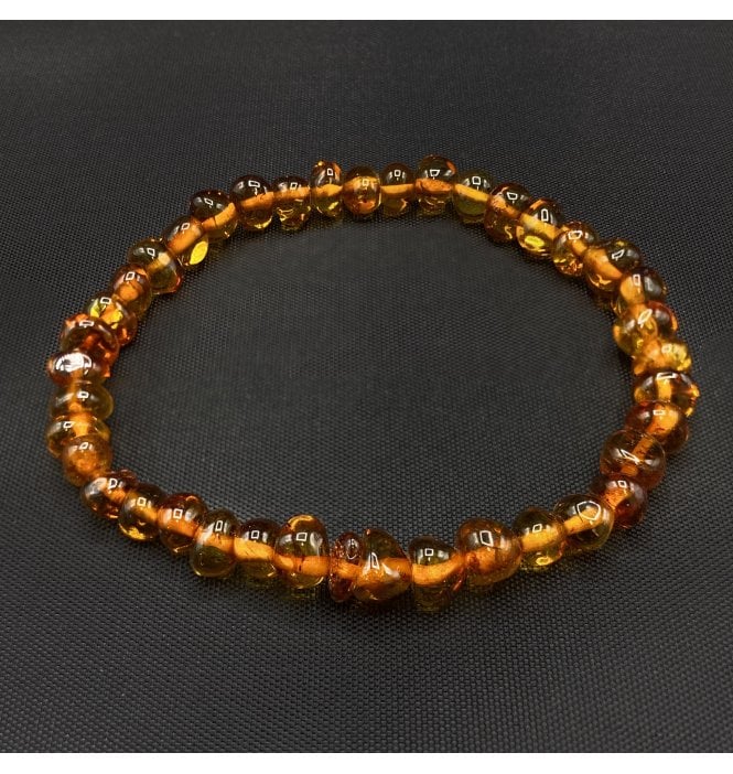 Baltic Amber Elasticated Beaded Bracelet (SKU Amber-185)