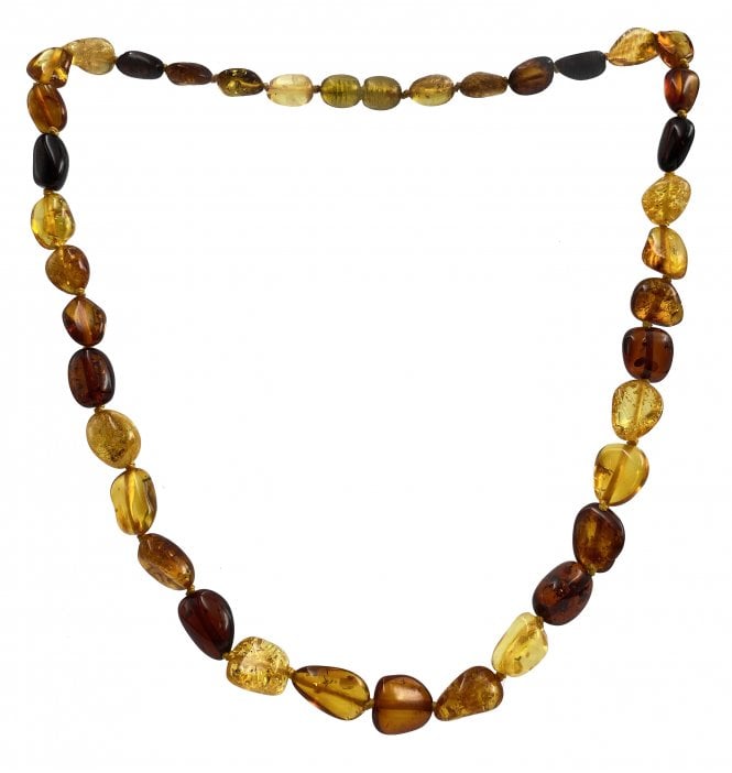 Baltic Amber Multicoloured Beaded Necklace (SKU Amber-107)