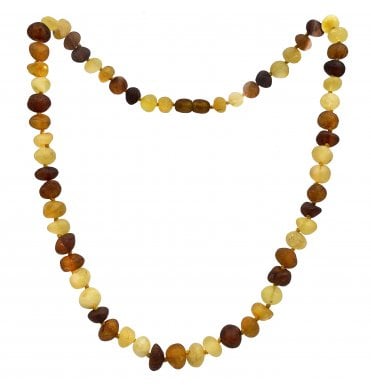 Baltic Amber Multicoloured Beaded Necklace (SKU Amber-110)