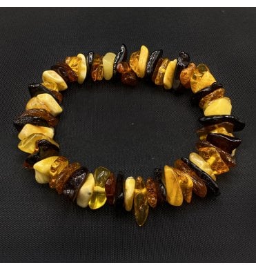 Baltic Amber Organic Elasticated Bracelet (SKU Amber-162)