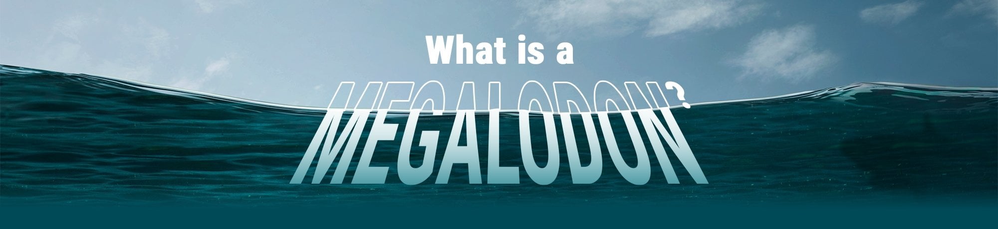 what is a Megalodon title text amongst the sky and on top of the water