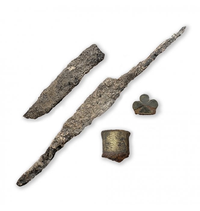 Ex. R.D.A. Smith Collection - Viking Age Iron Knife with Trilobed Bronze Pommel (SKU ANT386)