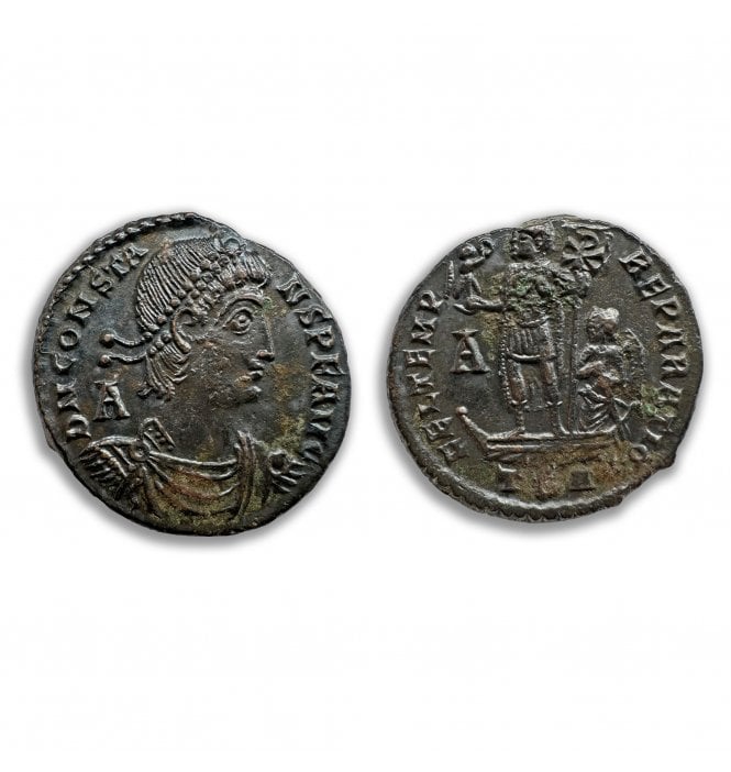 Genuine Bronze Centenionalis Roman Coin:- Constans (SKU COIN205)