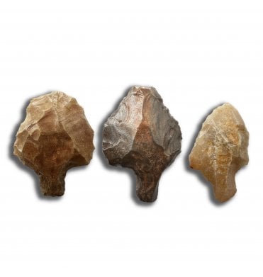 Set of 3 Upper Palaeolithic (Aterian) Spearheads found Morocco, North Africa:- Palaeolithic Spearhead (SKU Tool-173)
