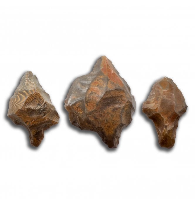 Set of 3 Upper Palaeolithic (Aterian) Spearheads found Morocco, North Africa:- Palaeolithic Spearhead (SKU Tool-175)