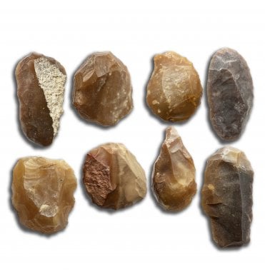 Set of 8 Neolithic Tenerean Culture Scrappers found Sahara Desert, Niger, North Africa (SKU Tool-171)