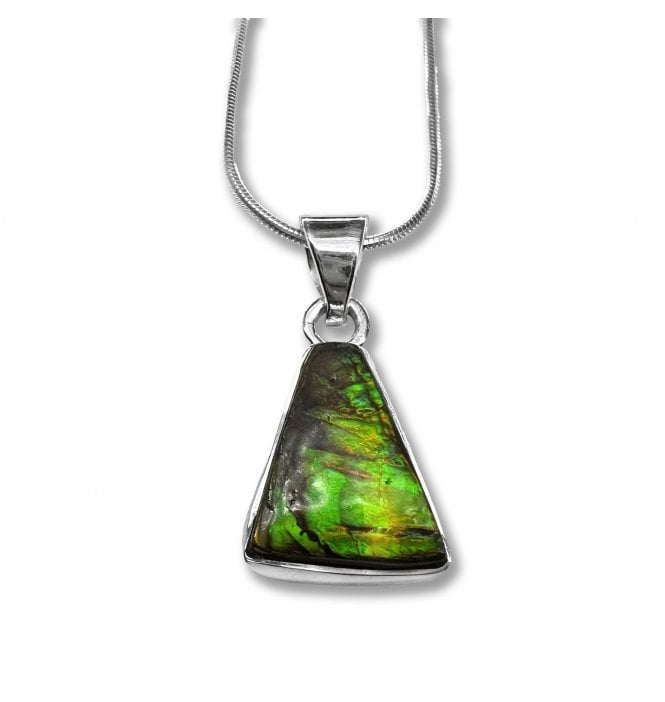 Sterling Silver Ammolite Pendant Necklace (SKU FOSSJ-112)