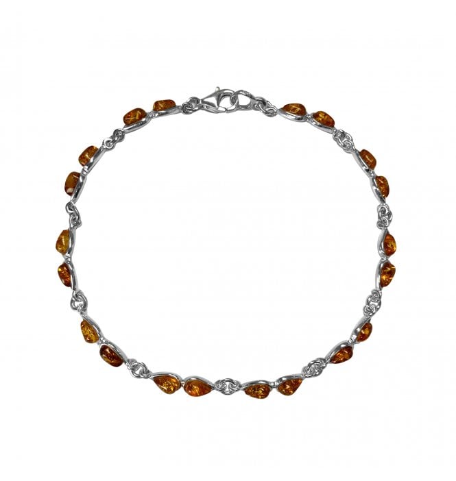 Sterling Silver Baltic Amber Bracelet