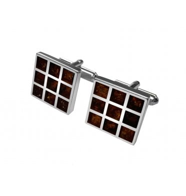 Sterling Silver Baltic Amber Cufflinks
