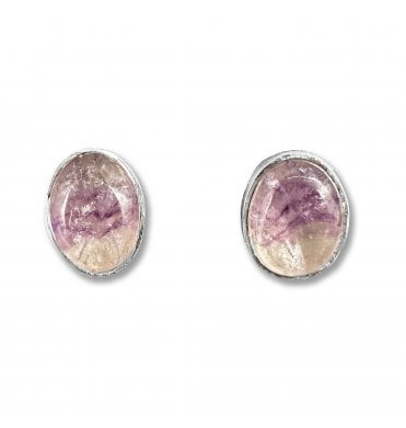 Sterling Silver Blue John Stud Earrings (SKU GEMS-056)