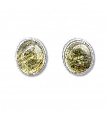 Sterling Silver Garden Quartz Stud Earrings (SKU GEMS-065)