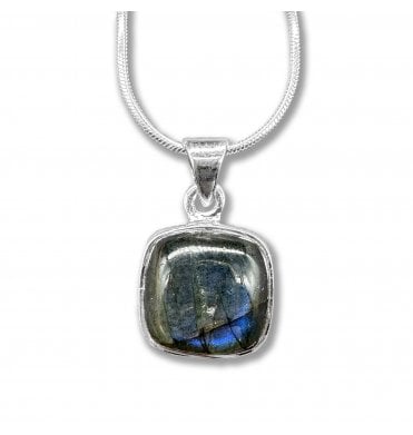 Sterling Silver Labradorite Pendant Necklace (SKU GEMS-061)
