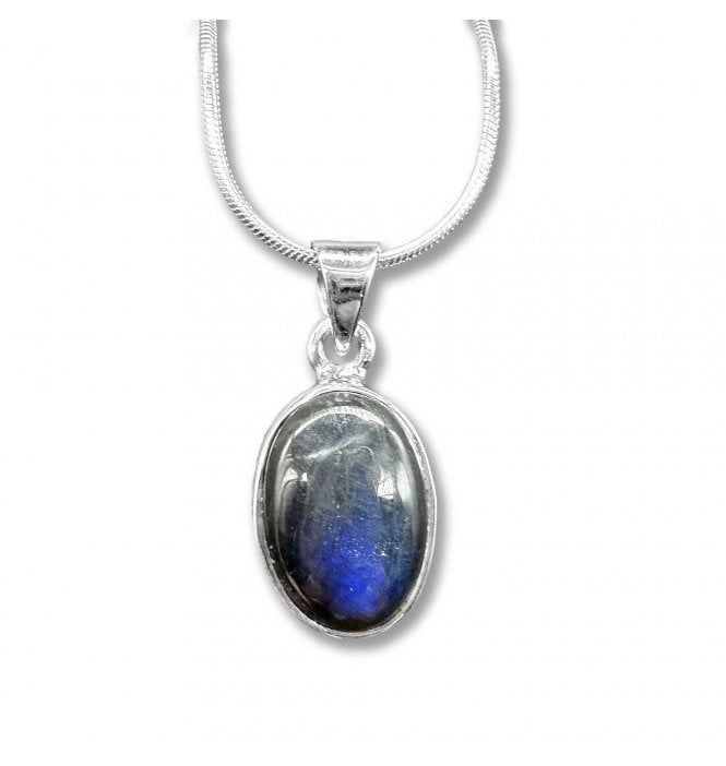 Sterling Silver Labradorite Pendant Necklace (SKU GEMS-062)