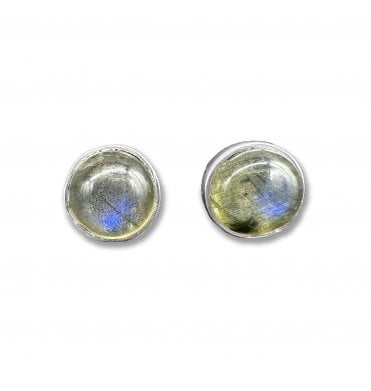 Sterling Silver Labradorite Stud Earrings (SKU GEMS-057)