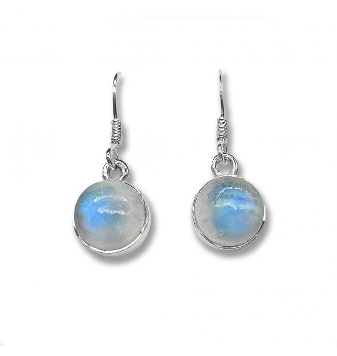 Sterling Silver Moonstone Drop Earrings (SKU GEMS-101)