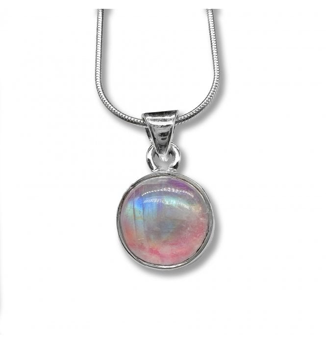 Sterling Silver Moonstone Pendant Necklace (SKU GEMS-105)
