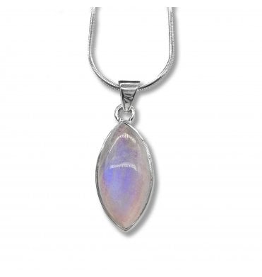 Sterling Silver Moonstone Pendant Necklace (SKU GEMS-113)