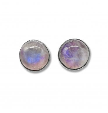 Sterling Silver Moonstone Stud Earrings (SKU GEMS-088)