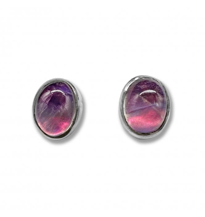 Sterling Silver Moonstone Stud Earrings (SKU GEMS-092)