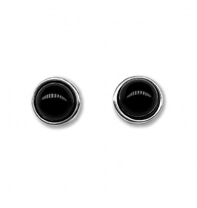 Sterling Silver Whitby Jet Stud Earrings (SKU JET-080)