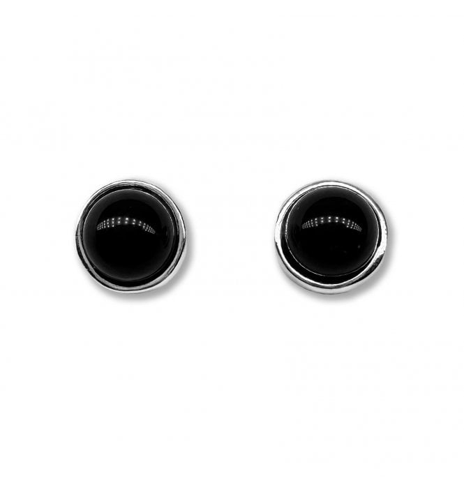 Sterling Silver Whitby Jet Stud Earrings (SKU JET-081)