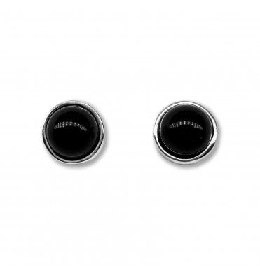 Sterling Silver Whitby Jet Stud Earrings (SKU JET-081)
